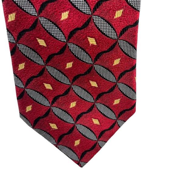 Jos A Bank Signature Collection Mens Red Neck Tie Necktie Silk Italy 4" Wide - Picture 3 of 16